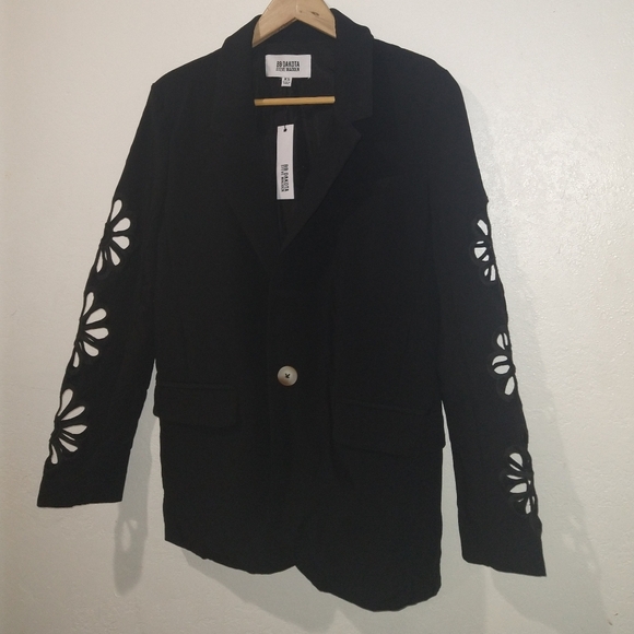 NWT BB DAKOTA x STEVE MADDEN Black Eyelet Cutout Blazer - Picture 5 of 9